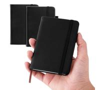 YUXIANLB Pocket Notebook Small Notebook Journal Hardcover Mini Notebooks Notepad Premium Thick Lined Paper With Marker Ribbons For Office Work 2 Pack A7 4.33" × 3.15" × 0.70", 100 Pages, Black