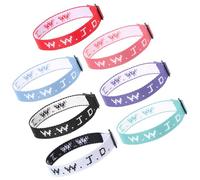 YUXIANLB Pulsera cristiana WWJD de 7 piezas para mujeres y hombres, pulseras tejidas ajustables, pulseras de inspiración a granel, regalos religiosos cristianos para recaudación de fondos