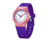 Yuxier Reloj analógico para niños y niñas, con correa suave, para deportes al aire libre, resistente al agua, para enseñar el tiempo, reloj de pulsera de cuarzo para niños de 3 a 14 años, morado