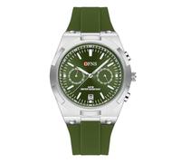 Yuxier Relojes analógicos de cara grande para hombre, para vestir de negocios, impermeable, esfera grande, con calendario, reloj luminoso para hombre, verde