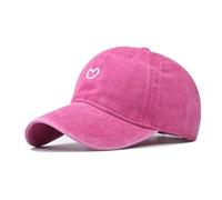 YUXITA Gorra de béisbol para mujer, estilo vintage, de algodón, transpirable, con detalle de corazón, ajustable