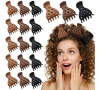 Yuxung 18 pinzas para el cabello rizado grueso y fino, pinzas de mandíbula para mujeres que apoyan y crean rizos de volumen naturales, clips de elevación de raíces sin arrugas, accesorios de peinado