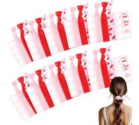 Yuxung 60 gomas elásticas para el pelo, color rosa, rojo, cereza, 20 unidades, tarjetas de agradecimiento, regalos de agradecimiento para mujeres, baby shower, despedida de soltera, fiesta de