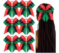 Yuxung Juneteenth - 6 lazos elásticos para el pelo de Jamaica africana para mujeres y niñas, decoración del mes de la historia negra, accesorios africanos (rojo, verde, negro)