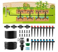 YuYo Sistema de riego Jardín,16M+5M Sistema de Riego por Goteo con Ajustable Boquilla Aspersor Pulverizador y Gotero Automatico para Jardin Invernadero Césped Patio Terraza