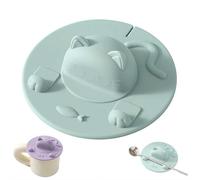 YUYQAQ Funda de silicona para taza de té, diseño de gato, soporte de silicona para bolsas de té y exprimidor de 4 pulgadas con tapa para bolsa de té, apto para lavavajillas, para café, leche y té
