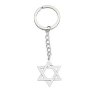 YUYQAQ Llavero de acero inoxidable con diseño de estrella David de Israel para mujeres judías al por mayor para hombres F8M2 Hexagrama 2024 llavero amuleto joyería tendencia
