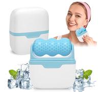 YUYTE 2 en 1 Rodillo de Hielo para la Cara y los Ojos, Masajeador de Rodillos de Hielo Facial de Doble Extremo para Hinchazón, Alivio de Migraña, Herramienta para el Cuidado de la Piel (BLUE)