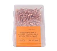 YUYTE 250 Clavos de Herradura, Equipo de Equitación Ecuestre Chapado en Cobre, con Caja de Almacenamiento de Plástico, para el Cuidado de los Cascos de los Caballos y Uso en Granjas (47,5 mm E4)