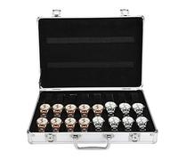 Yuyte 32 Rejillas Caja de Almacenamiento de Relojes, Maleta de Reloj de Aleación de Aluminio, Estuche de Exhibición de Joyeria