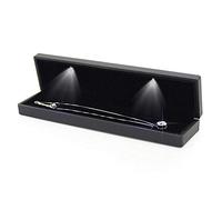 YUYTE 4 Tipos Caja de Exhibición de Joyería con Luz LED, Estuche de Almacenamiento de Joyería para Anillo/Colgante/Pulsera/Collar para Mejor Regalo(Caja de Collar)