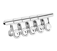 YUYTE 5 Clips de Extensión de Uñas de Acero Inoxidable, Accesorios de Decoración de Uñas Plateados con Curva C para Puntas Acrílicas de Gel, con Herramienta Multifuncional para