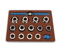 YUYTE Abridor de Caja de Reloj 5537, Herramienta de Reparación de Relojes Grande, Removedor de Cubierta de Caja Trasera de Reloj de Mano, Incluye 2 Manijas y 13 Cabezales de Abrazadera