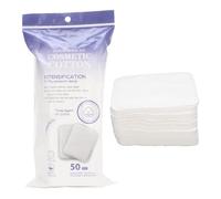 YUYTE Almohadillas Desmaquillantes Desechables, Bordes Prensados de 3 Capas Almohadillas Absorbentes de Doble Cara de Algodón Suave para Arte y Belleza de Uñas, con Bordes Bien (50 piezas)