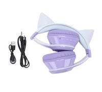 YUYTE Auriculares Supraaurales Inalámbricos con Micrófono Incorporado, Auriculares Plegables 5.3 para Juegos con Luces LED de Colores para PC, Tableta y Móvil