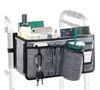YUYTE Bolsa Walker, Canasta de Caminantes Plegable de Bolsillos Múltiples con Portavasos, Bolsa de Almacenamiento de Bolsas de Transporte sin Mano para Caminantes Universales, (GRAY)