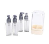 YUYTE Botellas Dispensadoras de Viaje 4 en 1, Contenedores de Artículos de Tocador de Viaje Recargables a Prueba de Fugas Aprobados con Sello de Triple Rosca y Pulverizadores de B (GRAY)