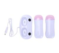 YUYTE Calentador de Rodillo de Cera Doble, Calentador de Cera Enrollable de Cartucho Doble Portátil de Alta Potencia para Depilación, Máquina de Depilación con Cera Depilatoria