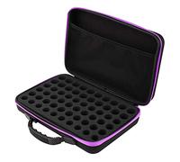 YUYTE Case de Aceite Esencial Organizador de Almacenamiento Exterior de Carcasa Dura para 60 Botellas 5 Ml 10 Ml 15 Ml con Caja de Viaje a Prueba de Golpes de Cuero EVA Premium EVA (Purple)
