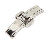 YUYTE Cierre de Despliegue de Reloj de Doble Botón, Cierre de Correa de Acero Inoxidable, Cierre de Correa de Reloj de Despliegue, Accesorio de Reemplazo (4,5 * 19)