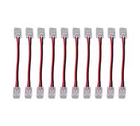 YUYTE Conector de Luz de Tira COB de 10 Piezas, Material de PC de Primera Calidad, Conexión Rápida sin Soldadura de 2 Pines, con Cable de Doble Extremo para Tira de Luz LED COB,