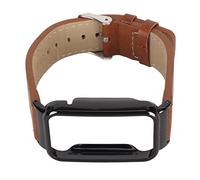 YUYTE Correa de Reloj de Cuero de PU, Accesorio Impermeable, Caja de Acero Inoxidable, Pulsera de Repuesto de PU para Reloj (BROWN)