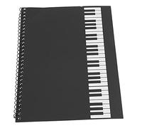 YUYTE Cuaderno de Papel con Manuscritos Musicales, 50 Páginas, Hojas de Escritura en Pentagrama para Compositores con 4 Diseños de Portada, Piano Negro, Nota Negra, (patrón de piano negro)