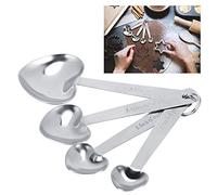 YUYTE Cucharas Medidoras de Acero Inoxidable en Forma de corazón: Herramienta Multifuncional para Hornear, Utensilios de Cocina para café, Leche en Polvo y Condimentos