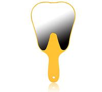 YUYTE Espejo de Mano, Espejos para Clínica de Dentista, Espejos de Mano con Mango Cuidado Dental, Moda Linda Espejo de Mano Cuidado Dental, 4 Colores Mango de Plástico Espejo muela(Amarillo)