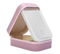 YUYTE Estuche Portátil para Espejo de Maquillaje de Viaje con Luces LED, Iluminación Ajustable en 3 Colores, Pequeño Organizador de Joyas a Prueba de Polvo, Mini Estuche Cosmético para (Pink)