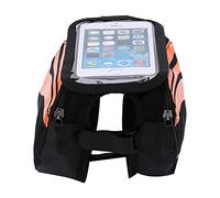 YUYTE Funda Doble con Marco Superior para Ciclismo, Color Naranja, con Bolsillo con Cremallera y Funda para Teléfono Compatible con Pantalla Táctil para Fácil Acceso (Orange)
