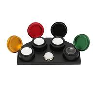 YUYTE Herramienta de Inmersión de Aceite para Relojes de 4 Platos, con Tapa, Aleación de Aluminio, Relojeros de Cerámica, Engrasador, Platos, Tazas, Soporte, Multicolor