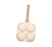 YUYTE Huevera de 4 Tazas, Ranuras de 3,5 Cm de Profundidad, Antiadherente | Sartén para Huevos, Aleación de Aluminio, Cocina para Desayuno, Estufas de Cerámica a Gas de Inducción, de Tacto Frío de