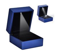 YUYTE Joyero Iluminación LED Incorporada, Caja de Regalo de la Joyería, Estuche de Almacenamiento para Collar Forrado de Terciopelo Caja de Almacenamiento Colgante con Luz LED