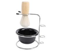 YUYTE Juego de Brochas de Afeitar, de Madera Compuesta con Cuenco de Afeitar y Soporte de Acero Inoxidable para Hombres, Cómodo Kit de Aseo para Viajes y Cuidado Facial