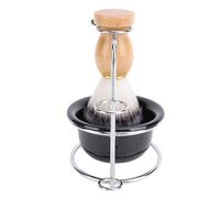 YUYTE Juego de Brochas de Afeitar, Ergonómico con Fibras Sintéticas de Primera Calidad y Soporte de Acero Inoxidable, Kit de Aseo para Hombres, Uso Doméstico de Viaje