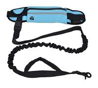 YUYTE Juego de Correa y Riñonera Deportiva con Tiras Reflectantes para Manos, Pasear y Correr Al Perro, Azul (Blue)