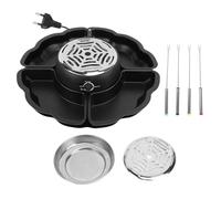 YUYTE Juego Eléctrico de Fondue de Chocolate y Máquina para Hacer S'mores de Interior con Bandejas Desmontables, Tostador de Smores de Mesa para Noche de Juegos, Noche de Cine y (Enchufe europeo 220V)