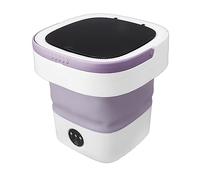 YUYTE Lavadora Portátil, Mini Lavadora Plegable de 7,5 L y Secadora Giratoria Lavadora de Cubeta Plegable Pequeña para Camping, Caravana, Dormitorio de Apartamento, Viajes (Púrpura)
