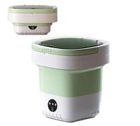 YUYTE Lavadora Portátil, Mini Lavadora Plegable de 7,5 L y Secadora Giratoria Lavadora de Cubeta Plegable Pequeña para Camping, Caravana, Dormitorio de Apartamento, Viajes (Verde)