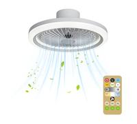 YUYTE Luz de Techo con Ventilador, Luces de Ventilador de Techo, Ventilador de Techo con Iluminación E27 Base Convertidora con Control Remoto para Dormitorio Living Home Silent