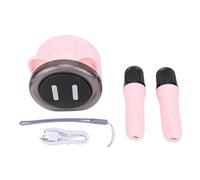 YUYTE Máquina de Karaoke Portátil, Mini Reproductor de Karaoke con Sonido Claro y Estable, Viene con 2 Micrófonos para Cantar en Casa y en Fiestas