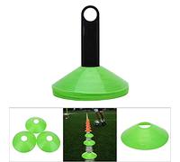 YUYTE Marcadores de Discos de Cono de Campo para Herramienta de Entrenamiento de Fútbol, Marcadores Brillantes y de Curso con Soporte, 10 Uds. (Green)
