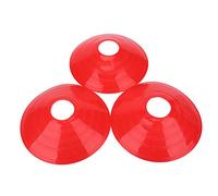 YUYTE Marcadores de Discos de Cono de Campo para Herramienta de Entrenamiento de Fútbol, Marcadores Brillantes y de Curso con Soporte, 10 Uds. (Rojo)