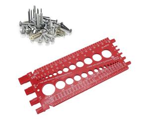 YUYTE Medidor de Rosca de Perno de Tuerca, Calibre Identificador de Perno y Tuerca con Regla en Pulgadas y Centímetros, para Medir Tamaños de Tornillos Tuercas, Hecho de Materia