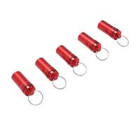 YUYTE Mini Llavero para Tabletas, Contenedor de Almacenamiento con Tapa de Rosca a Prueba de Agua de Aleación de Aluminio para Elementos Esenciales Al Aire Libre, con Diseño Compacto (rojo)