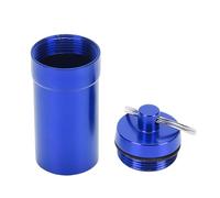 YUYTE Mini Llavero para Tabletas, Contenedor de Almacenamiento con Tapa de Rosca a Prueba de Agua de Aleación de Aluminio para Elementos Esenciales Al Aire Libre, con Diseño Compacto (BLUE)