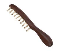 YUYTE Peine de Madera con Dientes de Cobre, Dientes de Cobre Engrosados, Ergonómico de Madera para Hombres y Mujeres con Agarre Contorneado para Desenredar Todo Tipo de Cabe
