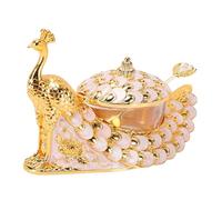 YUYTE Plato de Bocadillos de Pavo Real Bandeja de Fruta de Pavo Real de Aleación 5D Plato Decorativo para Servir Fiestas con Elegante Diseño de para Bodas, Banquetes y F