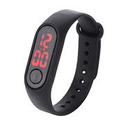 YUYTE Pulsera de Reloj Digital Inteligente, Pulsera Deportiva Delgada de Silicona LED, electrónica Luminosa para Estudiantes, Reloj de Pulsera Elegante Resistente a la natación, Unisex(Negro)